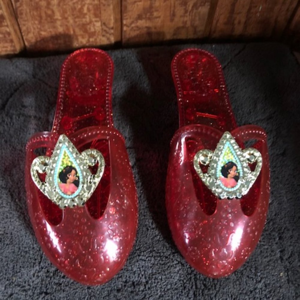 Elena of Avalor Red Glitter "Jelly" Plasitc Heels